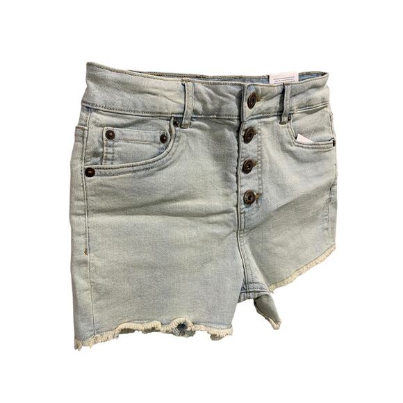 Size 14 Lucky Brand Girls New Jean Shorts High Waist Buttonfly - Picture 2 of 11